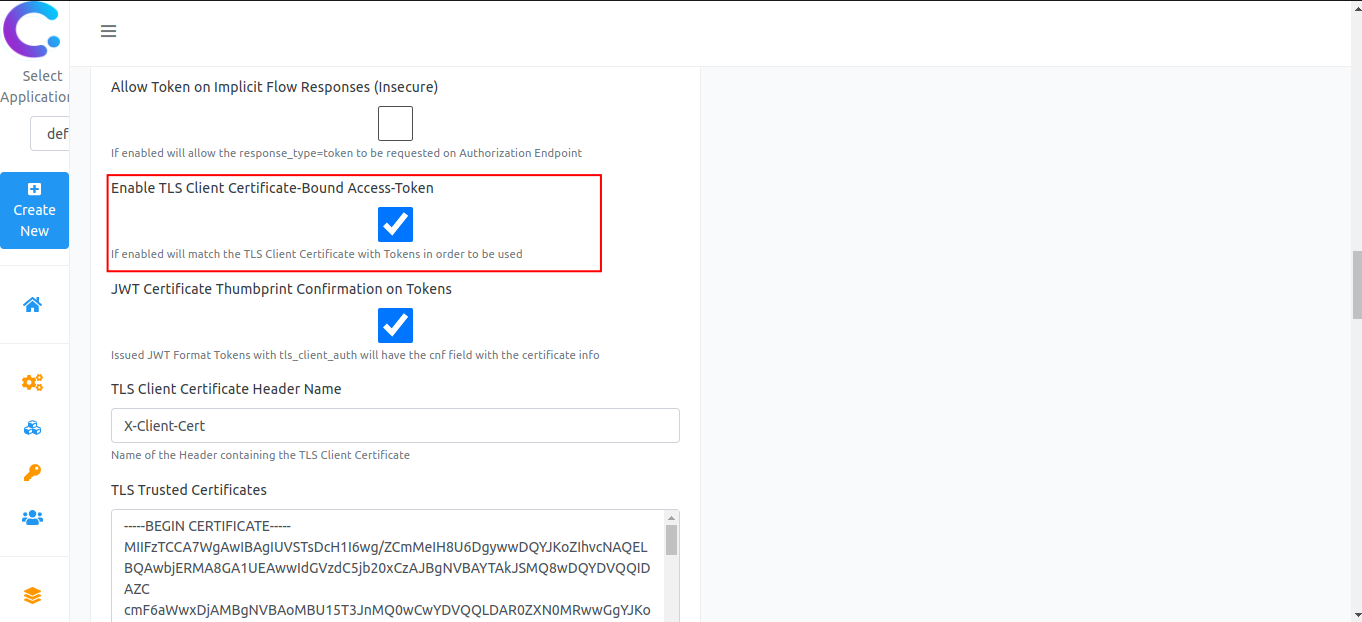 ativando certificate bound access token